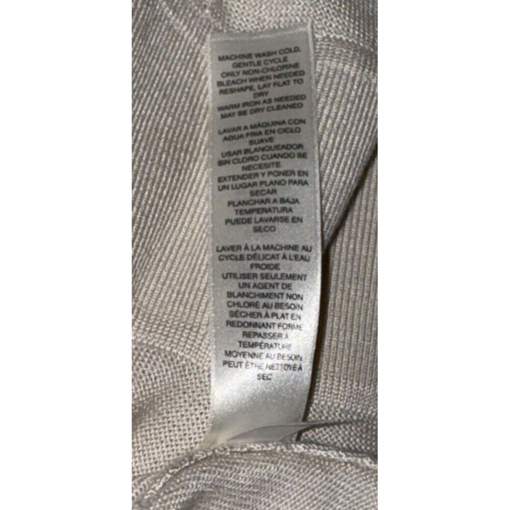 White House Black Market Size Large Cream Cardigan Sweater Open Front - Picture 7 of 9